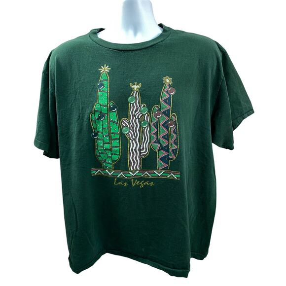 Las Vegas Christmas Funny Shirt Cactus Ornament's XL Vintage y2k Single Stitch - Picture 1 of 9